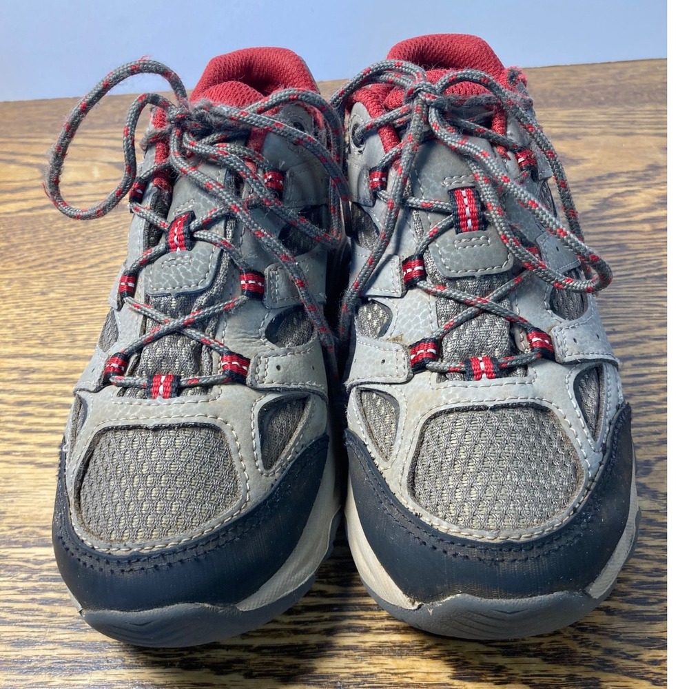 Merrell Alverstone Waterproof Hiking Shoes Grey Red Kids Size 2.5M MK265705 - Picture 3 of 8